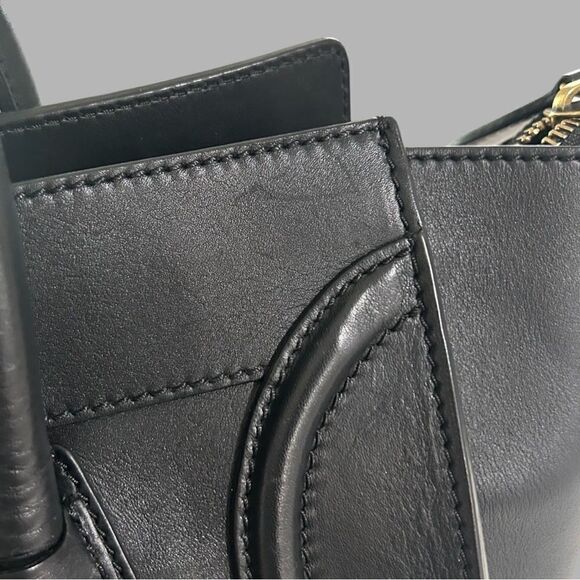 Authentic Mini Celine Luggage Bag In Smooth Calfskin Black - Picture 11 of 12